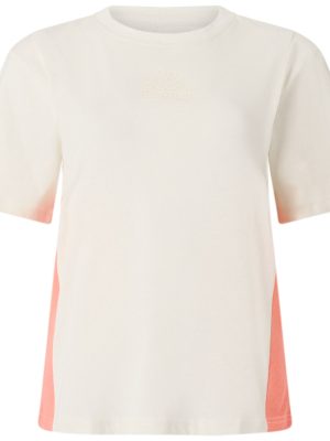 LOGO GADIA - T-ShirtsTop - T-Shirt - Woman - WHITE WHISPER-ORANGE CORAL
