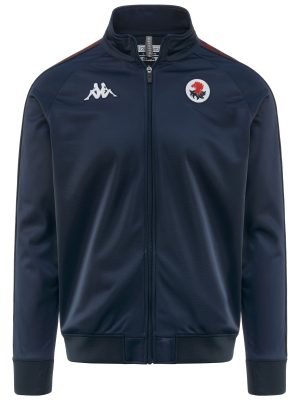 222 BANDA  ANNISTON SLIM GENOA - Fleece - Jacket - Man - BLUE DK-RED DK DAHLIA