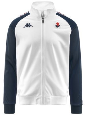 222 BANDA  ANNISTON SLIM GENOA - Fleece - Jacket - Man - WHITE-BLUE DK-RED DK DAHLIA