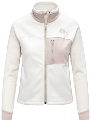 673 - Fleece - Jacket - Woman - White Coconut-Beige Stone