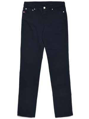 DEBBYE COMFORT PEACHED GABARDINE - Pants - 5 Pockets - Woman - BLUE NAVY
