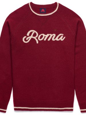 EROI KNIT ROMA - KNITWEAR - Jumper - Man - RED POMEGRANATE-BEIGE CLAY