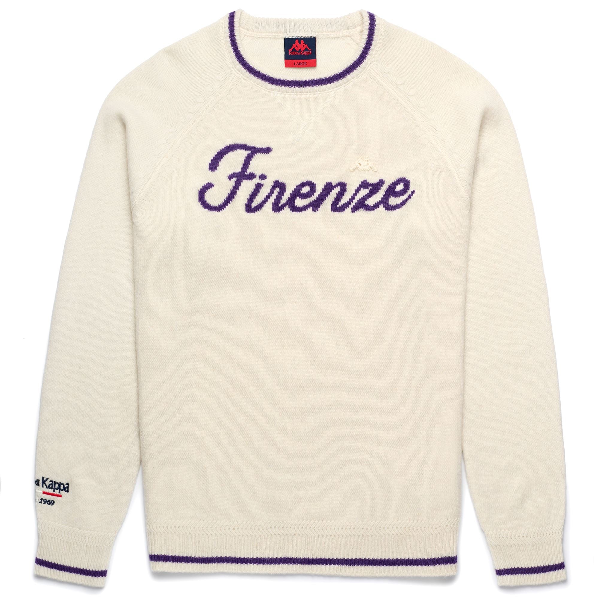 EROI KNIT FIRENZE - KNITWEAR - Jumper - Man - WHITE NATURAL-VIOLET HELIOTROPE
