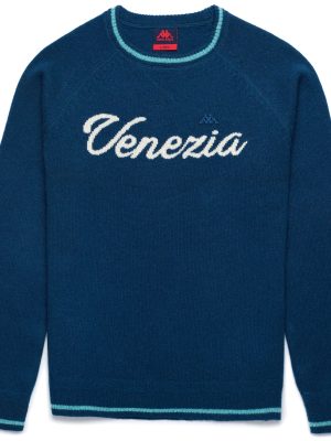 EROI KNIT VENEZIA - KNITWEAR - Jumper - Man - BLUE MAJOLICA-WHITE NATURAL-AZURE DIRTY