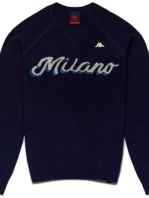 EROI KNIT ROUND - KNITWEAR - Jumper - Man - MILANO NAVY-CREAM