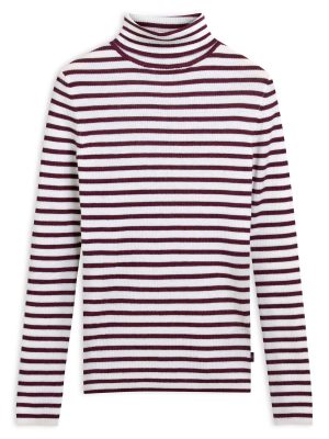 SOFI - KNITWEAR - Pull  Over - Woman - WHITE NATURAL-RED POMEGRANATE