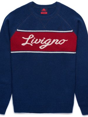 EROI KNIT LIVIGNO - KNITWEAR - Jumper - Man - BLUE IRIS-RED RHYTHMIC-WHITE NATURAL