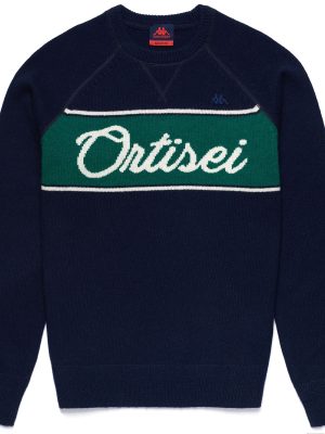 EROI KNIT ORTISEI - KNITWEAR - Jumper - Man - BLUE IRIS-GREEN VERDANT-WHITE NATURAL