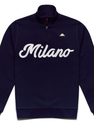 EROI HALF - Fleece - Jumper - Man - MILANO NAVY-CREAM