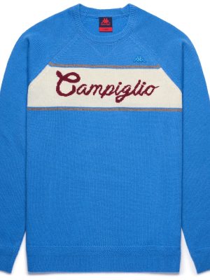 EROI KNIT CAMPIGLIO - KNITWEAR - Jumper - Man - AZURE BLUE-WHITE NATURAL-RED TIBETAN