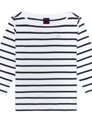 FRANCINE - T-ShirtsTop - T-Shirt - Woman - WHITE-BLUE NAVY