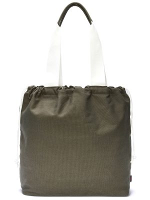 LISETTA CANVAS - Bags - TOTE BAG - Woman - GREEN MILITARY-WHITE NATURAL