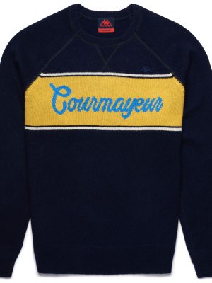 EROI KNIT COURMAYEUR - KNITWEAR - Jumper - Man - BLUE IRIS-YELLOW DANDELION-AZURE BLUE