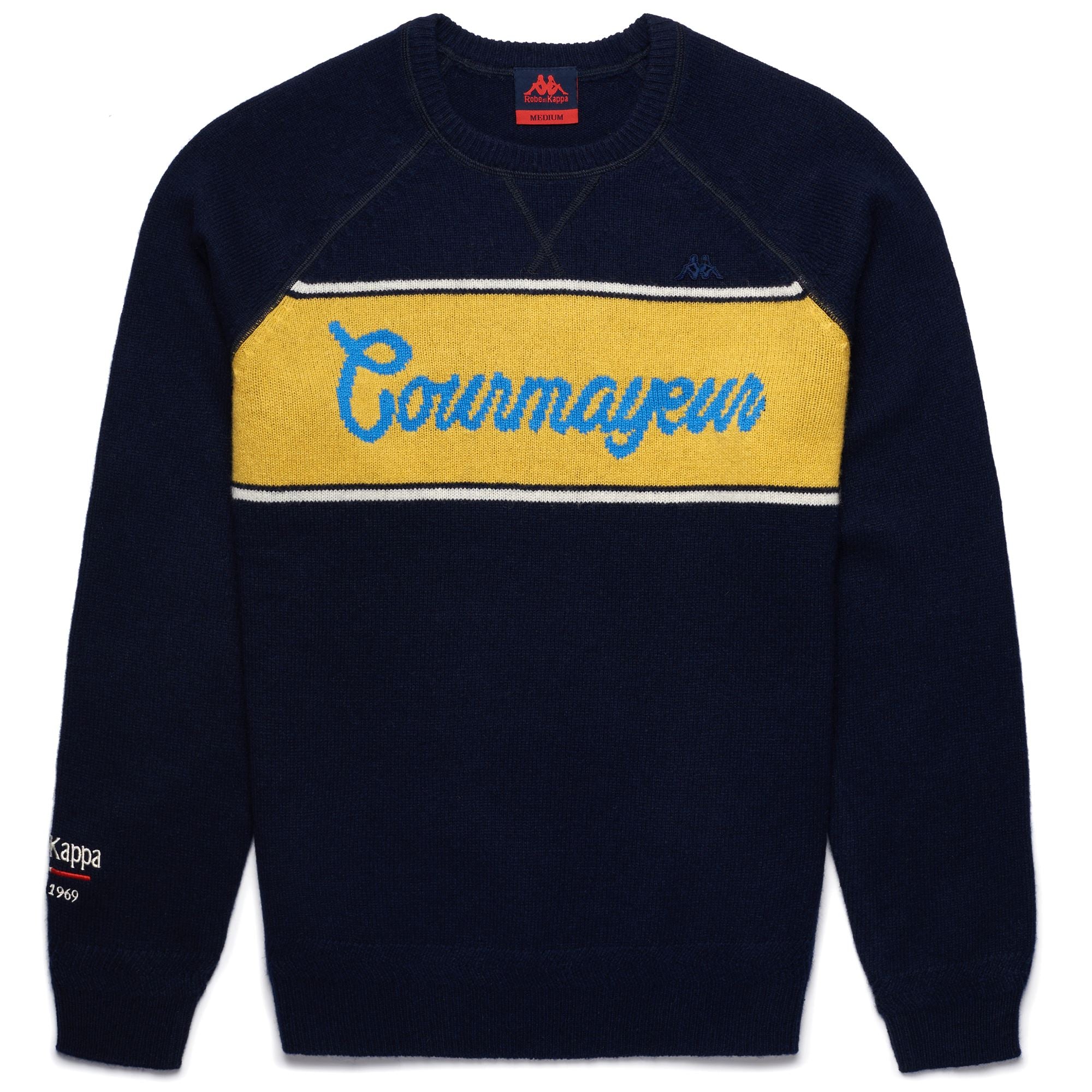 EROI KNIT COURMAYEUR - KNITWEAR - Jumper - Man - BLUE IRIS-YELLOW DANDELION-AZURE BLUE