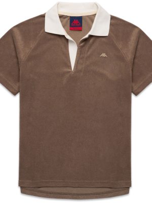 NATANA - Polo Shirts - Polo - Woman - BROWN LT WALNUT-WHITE NATURAL